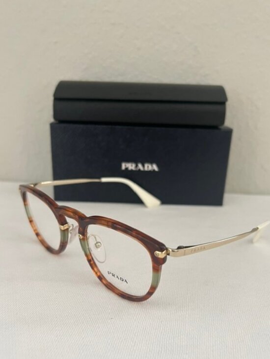 Prada PR 02VV Brown Havana Eyeglasses Frames Women 49-22-140 Italy main image 8